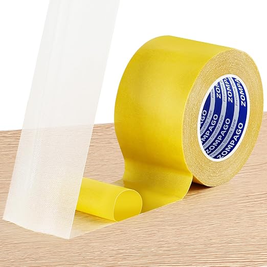 Heavy Duty Double Sided Mounting Tape, 3.2inx66FT, Clear Mesh Grip, Extra Strong Adhesive for Carpets, Wall Mounting, Picture Hanging and DIY Projects,Hand Tearable,Weatherproof