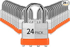 Padlocks Keyed Alike, Pack of 24, Laminated Steel Keyed Lock (1-9/16", 40mm), Padlocks with Same Key, Normal Shackle, for Toolbox, Locker & StorageUnit or More