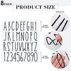 8 Sheets Vinyl Letter Stickers Waterproof Self Adhesive Letter Numbers Alphabet Modern Mailbox Numbers Sticker for Back to School DIY Mailbox House Home Business Address(3 Inch,Black)