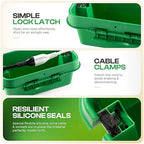 SOCKiTBOX – The Original Weatherproof Connection Box – Indoor & Outdoor Electrical Power Cord Enclosure for Timers, Extension Cables, Holiday Lights, Power Tools, Fountains & More – Size Small – Green