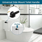 Universal Metal Side Mount Toilet Handle Replacement Kit KitCompatible with Kohler K-GP30324-CP/Glacier Bay Toilet with 1pc Flapper Chain, Toilet Flusher Lever, Matteblack