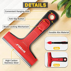 DIYSELF Razor Blade Scraper, 1 Pack Scraper Tool with 10pcs 4-Inch Blades, Razor Scraper for Cleaning Glass, Window, Stove Top, Oven, Kitchen, Cooktop, Shower Door, Sticky Residue, Tile, Wallpaper