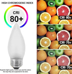 40 Watt Incandescent Light Bulbs,Frosted Flame Tip Chandelier Light Bulb, Medium E26 Candelabra Base 40W Equivalent Incandescent Torpedo Tip Chandelier with Crystal (66)