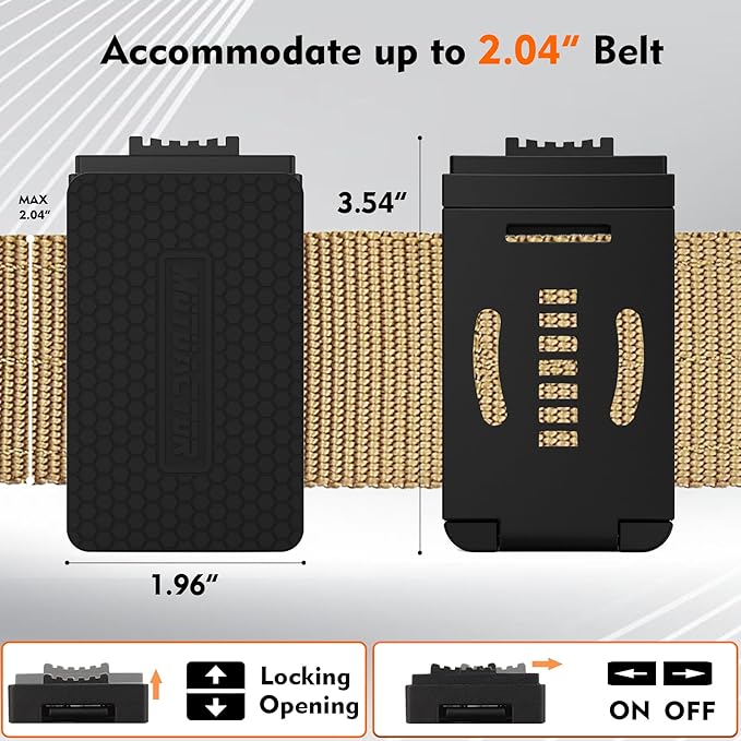 MUTUACTOR 1 PCS Magnetic Tool Belt Clip,Anti-Slip Heavy-Duty Magnetic Mount Tool Belt Holster,Quickly Access Rubber Coated Magnetic Belt Clip for Organizing Screwdrivers Hammers Wrenchs