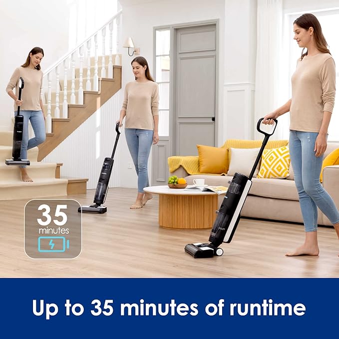 Tineco Floor ONE S3 Breeze Cordless Hardwood Floors Cleaner, Lightweight Wet Dry Vacuum Cleaners for Multi-Surface Cleaning with Smart Control System
