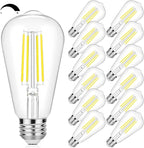 Vintage LED Edison Bulbs 60 Watt Equivalent Dimmable 7W ST58 LED Filament Light Bulbs Daylight White 5000K Antique Style Lighting High Brightness 800LM E26 Medium Base Clear Glass Home Office, 12 Pack
