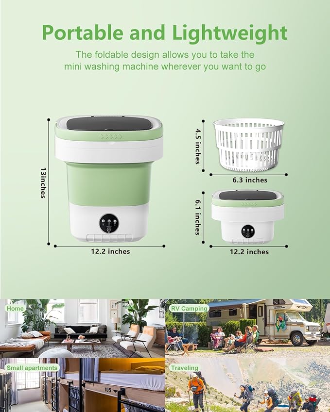 Portable Washing Machine,Mini Washer 16L Washer,Small Clothes Folding Washing Machine Of Underwear, Baby And Small Delicates, 3 Cleaning Modes Suitable For Home Apartments Dormitories, Hotels