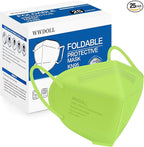 WWDOLL KN95 Face Mask 25 Pack, 5-Layers Breathable KN95 Masks, Green