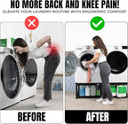 Washer and Dryer Pedestals - 24" W, 16" H, Black Steel Universal Fit with Major Brands, Leak-Proof Laundry Pedestal with Drain Pan & Hose, Washer and Dryer Stand for Back Pain Relief, 800 lbs Capacity