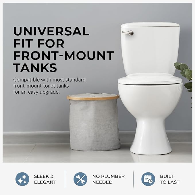 Brushed Nickel Toilet Tank Flush Lever Handle, Universal Front Mount with Nut Lock, Fits Most Toilets