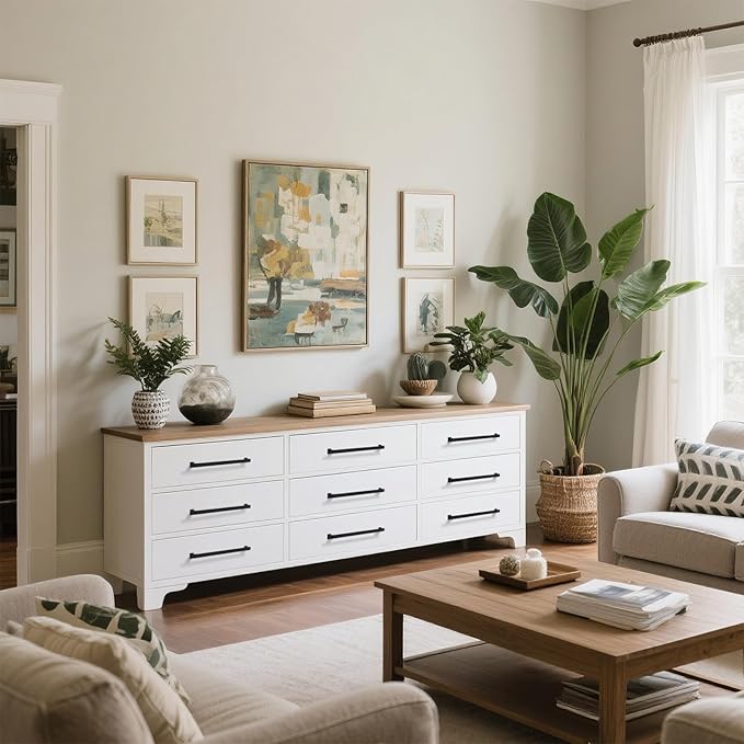 10 Pack 12.6 Inch(320mm) Hole Center Matte Black Modern Cabinet Pulls Kitchen Cabinet Handles Kitchen Cabinet Hardware Timeless Drawer Pulls for Dresser Cupboard Wardrobe, M-Black(12.6x10)