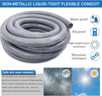 1inch 25ft Electrical Conduit Kit,Liquid-Tight Conduit and Connector Kit with 5 Straight and 3 Angle Fittings Included,Flexible Non - Metallic Electrical Conduit(1" Dia, 25 Feet)
