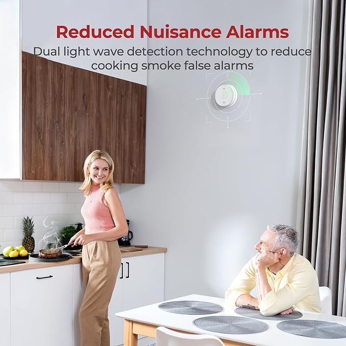 Smoke Detector Carbon Monoxide Detector Combo 10 Year Battery with Bilingual Voice Alerts,UL 217-9th Standard Fire Smoke & Carbon Monoxide Alarms for Home Standalone Model 3 Pack