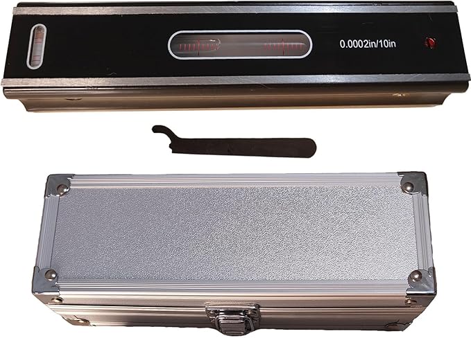 8'' Master Precision Level Metal Box 0.0002"/10" Accuracy Strip Level for Checking Straightness Parallelism Surface of Machine Tools Equipment Check Work of Machinists Toolmaker