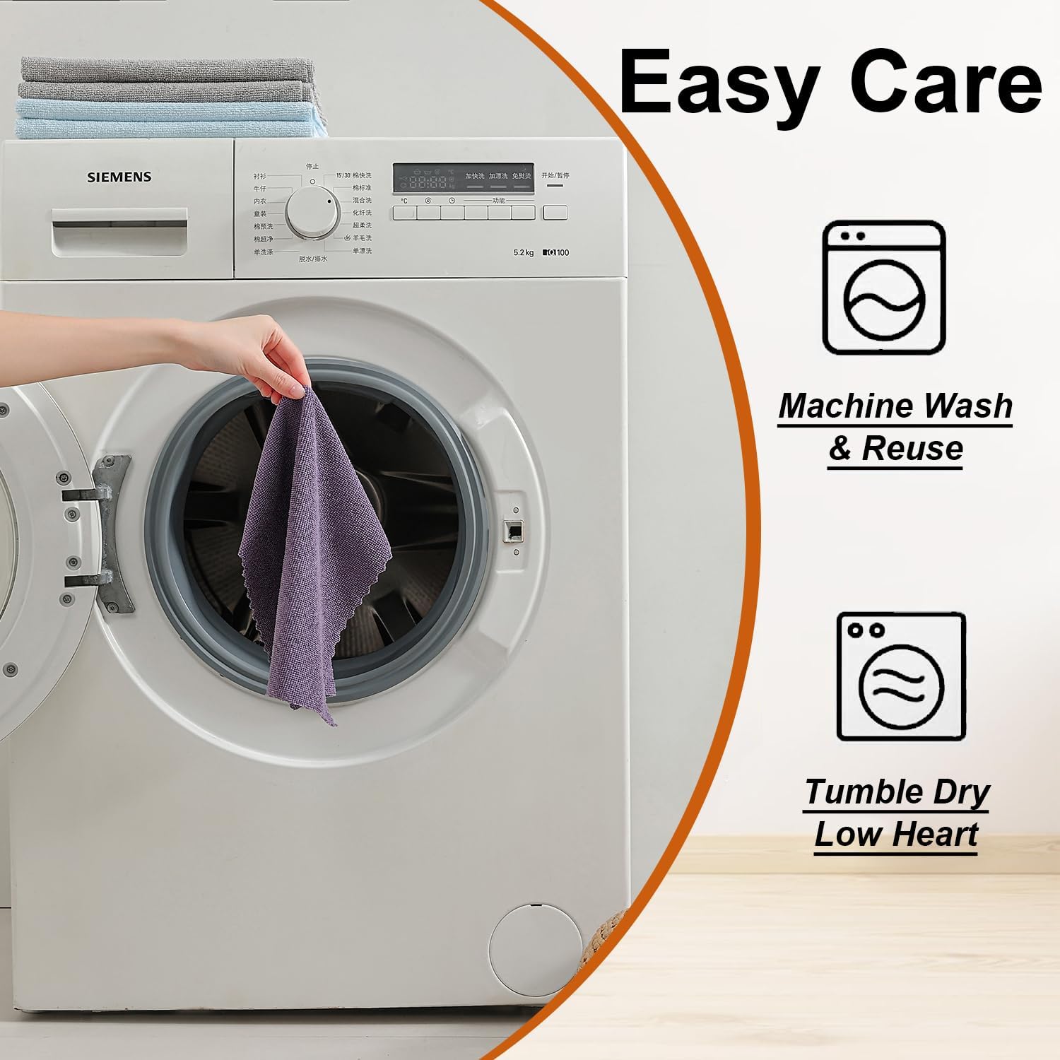 80 Pack Microfiber Cleaning Cloth Roll,Lint Free Rags & Tear Away Reusable Towels Washable Scratch,Ultra Absorbent Dish Rags(12" x 12") for Car Kitchen Home Garage-Dark Purple