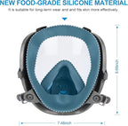Reusable Respirator full Face Gas Cover, Organic Vapor Mask and Anti-fog, for Painting, mechanical polishing, logging, welding, Against Dust, Staining, Sanding & Cutting