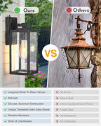VIANIS Large Outdoor Light Fixtures Wall Mount, Black Dusk to Dawn Outside Porch Lighting, Modern Exterior Wall Sconce Lantern for Front Door, Anti-Rust Waterproof Coach Lights for Garage, Patio