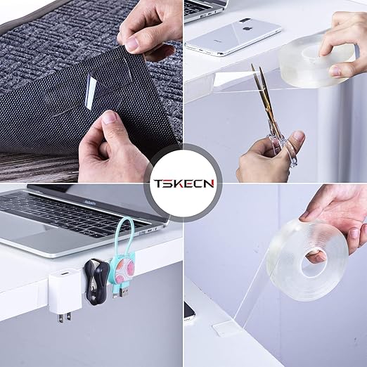 Double Sided Tape Heavy Duty ， Premium Removable Mounting Adhesive Grip Tape, 16.5FT Strong Mounting Tape Adhesive Tape, for Carpet Mats/Craft Wall Mounting