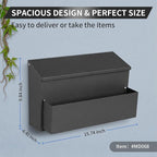 Wall Mount Mailbox, Large Capacity for House, Outside, with 3 Sets of 0-9 Number Stickers & Flower Planter, Galvanized Steel Rust-Proof Metal Post Drop Box, 15.74"×9.84"×6.41" Black