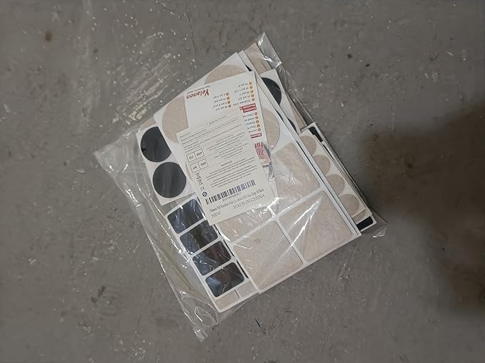 Yelanon Felt Furniture Pads for Hardwood Floors -216 Pcs Premium Felt Pads for Chair Legs, Floor Protectors for Furniture, Beige & Black