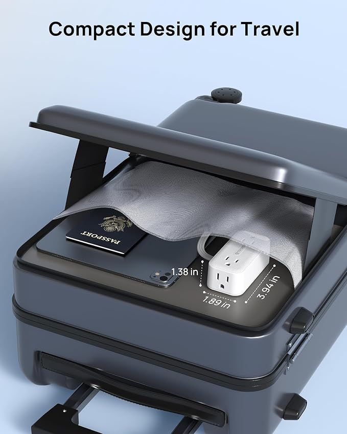 TROND 360° Rotating Plug 3FT Extension Cord, 4 Widely Spaced AC Outlets, Flat Plug Surge Protector, Wall Mount, Surge Protection Power Strip for Travel Kitchen Dorm Room Essentials, White