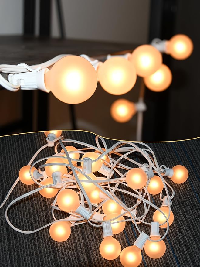 SUNSGNE G40 Globe Replacement Bulbs with Frosted White, 1.5 Inch -5 Watt -Screw Base -Fits E12 and C7 Sockets, 25 Pack