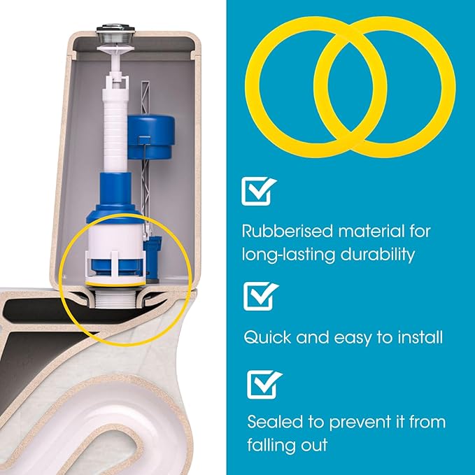 10 Pcs Flush Valve Seal for Kohler Toilets GP1059291 2475620 Upgraded Silicone Seal Kit Compatible with Kohler Canister Flush Valve Seal, Chemical Resistant Parts for Toilets Tank Canister Gasket Kit