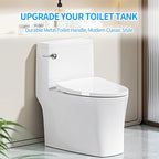 Toilet Flush Handle Replacement Kit, Zinc Alloy Toilet Handle Brass Lavatory Flusher Lever for Most American Standard Toilet Bowls, Universal Replacement Kit (Silver)