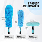 Lineslife High Ceiling Duster Kits,Extendable Reusable Cobweb,Window Cleaning Squeegee,Ceiling Fan Duster,Boat Hook, for High Roof and Glass Surfaces