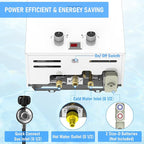 Water Heater Tankless, VANSTON Propane Water Heater Outdoor, 10L 2.64 Portable Water Heaters, Instant Hot Water, Overheating Protection, Easy Installation & Lightweight for RV, Camping