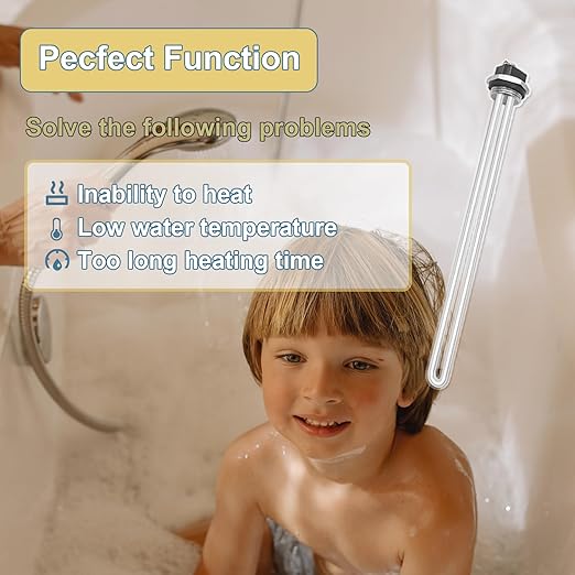 Upgraded AO Smith 100108283 4500W 240V Water Heater Element, For ECT 52/55/66/80/120,ECS 30/40/50,ECLN ELJN ECJN 40,ECL 30/50, E6 Electric Water Heaters, Replace 100108284 9000092015 9000092045