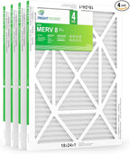 18x24x1 Air Filter 4 Pack, MERV 8 Pleated Dust Defense Air Filters Replacement for Air Conditioner & Furnace, Durable & Lightweight