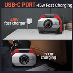 ETENWOLF Vortex S6 Tire Inflator Portable Air Compressor for Heavy-Duty Vehicle, Cordless Air Pump for Car & Inflatables with 19200 mAh Battery, 100% Duty Cycle & Dual Cylinder Bike Pump, Red