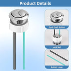 38mm Toilet Push Button Replacement, Dual Flushing Toilet Push Button Spare Parts, Compatible with Geberit & Kohler Part, Satin Chrome, Easy to install, 1Pack