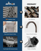 APPASO Kitchen Faucet with Soap Dispenser, SUS304 Pull Down Kitchen Faucet Commercial Single Handle High Arc Faucet for Kitchen Sink, Brushed Nickel