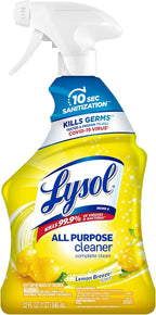 Lysol All Purpose Cleaner Spray, Multi-Purpose Disinfecting Spray, Kitchen & Bathroom Cleaner, Lemon Breeze Scent, 32 Fl Oz