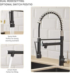 AIMADI Kitchen Sink Faucet,Black Kitchen Faucets with Pull Down Sprayer,Black Stainless Steel Single Handle One Hole Kitchen Faucet,Matte Black