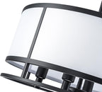 15.7 Inch Drum Dining Room Light Fixture Over Table, Modern Fabric Chandeliers Pendant Light for Dining Room,for Kitchen,Entryway,Living Room