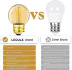 Leools G16.5 E26 led Bulb 4W Equal 40 watt Vintage LED Edison Bulb AC120V 400LM 2700K Amber Warm White Clear Dimmable LED Bulb for Ceiling Fan Light Bulbs,Appliance and Refrigerator Light Bulb 6Pcs