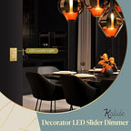 TOPGREENER Kalide Dimmer Light Switch, LED Dimmer Switch, Full Range Dimming, Single Pole/3-Way, 120VAC, 60Hz, 300W LED/CFL, Neutral Wire Not Required, Gold, 1 Pack,Wall Plate Included