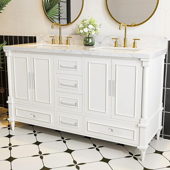 10 Pack 6.3 Inch(160mm) Hole Center Modern Polished Chrome Cabinet Pull Handle Timeless Vanity Drawer Pull Handle Classic Cabinet Hardware for Kitchen Dresser Bathroom, Screws Included, Chrome(6.3x10)