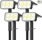 Solar Spot Lights Outdoor, [4 pack/118 LED] 4 Modes Auto On/Off Solar Landscape Spotlights, Ip67 Waterproof Solor Powered Pathway Lights for Outside Yard Garden Walkway Tree Patio (Cool White)