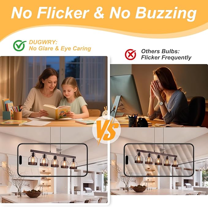 8W LED Edison Light Bulbs 60 Watt Equivalent, Dimmable ST58 Vintage Light Bulbs 800LM, E26 Medium Base, Antique Clear Glass Filament Bulbs, 2700K Warm White, CRI 85, 20-Pack