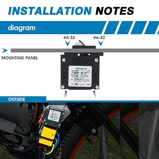 GLOSO Single Pole Miniature Circuit Breaker Manual Reset Switch Yachts Campers Caravans Control Panel M4 Screw Black Rocker 20A J1P