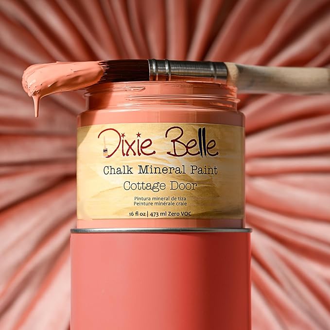 Dixie Belle Paint Company Chalk Finish Furniture Paint - Cottage Door (4oz) - Matte Dusty Coral Chic Chalk Mineral DIY Furniture Paint