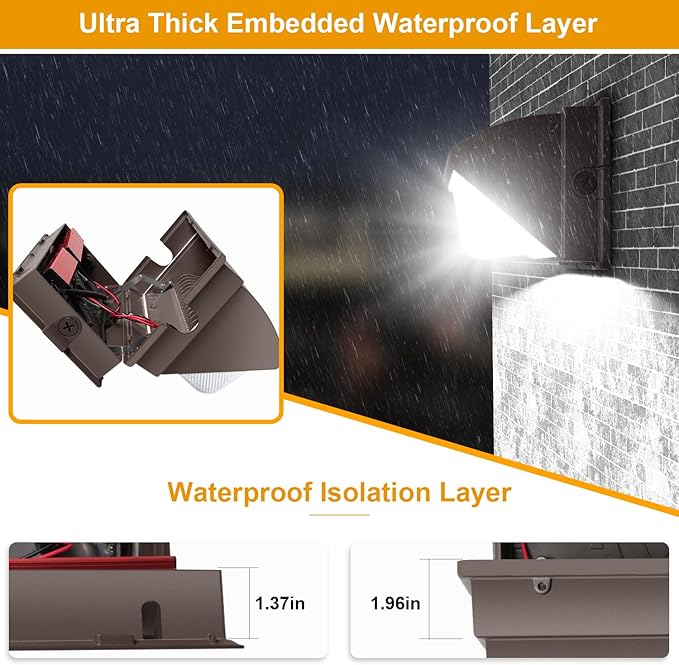 LED Wall Pack Light 18000LM Dusk to Dawn LED Outdoor Flood Security Lights 120W 5000K 100V-277V Commercial and Industrial Building Wall Mount Exterior Lighting for Yard Barn Garage