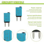 15A DC 12V-32V Manual Reset Circuit Breaker ATM Low Profile T1 Mini Blade Fuses Breakers for Car Trucks Marine Boat RV Solar and More,2 Pack