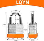 Padlocks with Same Key, LQYN 12 Pcs Laminated Keyed Padlock (1-9/16", 40mm), Keyed Alike Locks, Normal Shackle, for Storage Locker, Hasp Latch, Toolbox, Sheds