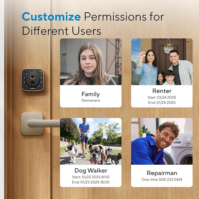 ULTRALOQ Bolt Fingerprint WiFi Smart Lock with Handle Lever Set, Front Door Lock Set, Keyless Entry Deadbolt with Fingerprint, App Remote Control, Keypad, Auto Unlock, 10 Mon. Battery, BHMA Certified
