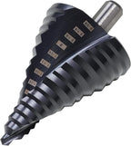 1/4 to 2-3/8 Inch M2 High Speed Steel Step Drill Bit Spiral Grooved Double Fluted, Large Drill bits for Hole Drilling in Stainless Steel, Copper, Aluminum, Wood, Plastic